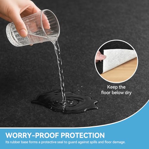 8' x 10' Waterproof Felt Rug Pad with Natural Rubber Backing - Non Slip Floor Protector - 1/4 Inch Thick - Secure Grip & Floor Protection