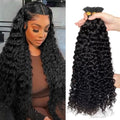 Water Wave Human Hair Extensions I Tip 16 Inch 50G Natural Black Micro Link