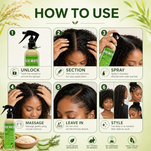 Fermented Rice Water Hair Refresher with Rosemary & Biotin - 12oz - All Hair Types