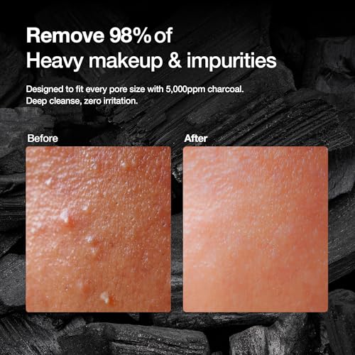 HEEDA Korean Charcoal Cleansing Foam - Hydrating Deep Pore Face Wash 5.07 Fl Oz