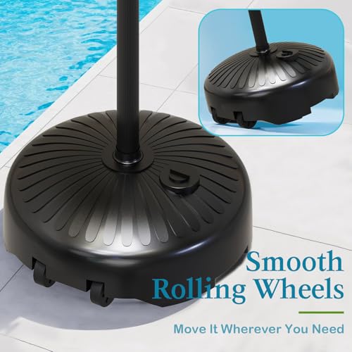 Large Outdoor Pool Towel Rack with Lights & Wheels - Stable & Adjustable