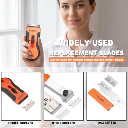 REXBETI 1400 Pack Single Edge Razor Blades for Scrapers – Industrial Utility Blades