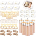 Tioncy 42 Pcs Bridesmaid Proposal Gifts Bridal Shower Wedding Gift Box Makeup Bags Invited Cards Tumblers with Lids and Straw Scrunchies Eye Mask Hair Clips for Maid of Honor(Champagne)
