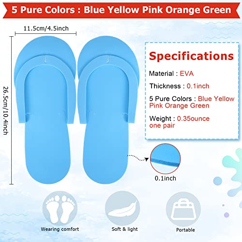 JenPen Disposable Spa Pedicure Slippers Bright Colors 60 Pairs