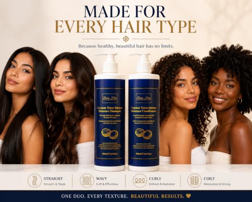 Baby Hair Coconut Tress™ Intense Moisture Shampoo & Conditioner Set - Deep Hydrating Hair Care Duo with Coconut Milk, Macadamia & Camellia Oils - 16.9 oz Each - For Soft, Manageable Hair