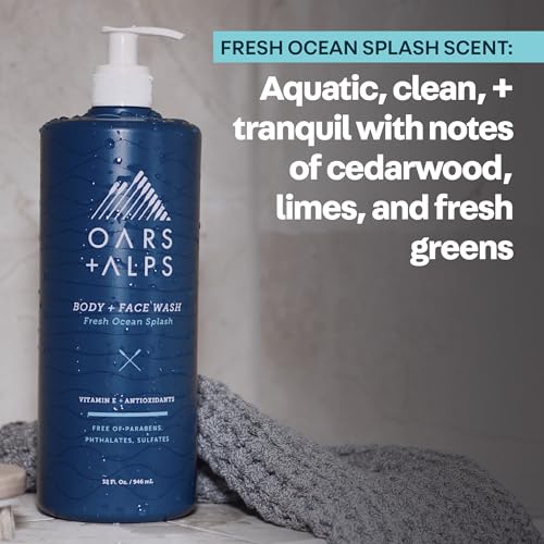 Oars + Alps Men's Body & Face Wash - Fresh Ocean Splash 32 Fl Oz