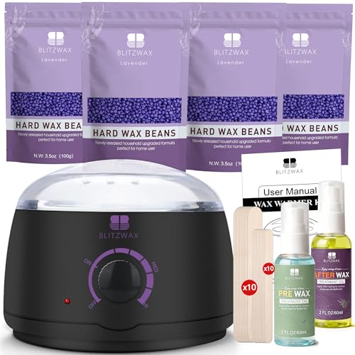 Black Waxing Kit for Women with Wax Warmer & 28 Items - Brazilian & Bikini Hair Removal