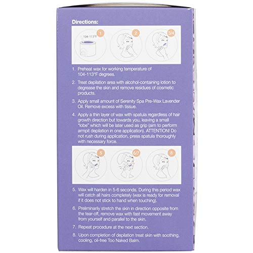 Too Naked Serenity Spa Lavender Strip-Free Wax Beads, Hair Removing Depilatory Wax size 28.8 Ounces