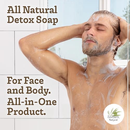 Dead Sea Mud & Charcoal Detox Soap Bar for Face & Body - 3 Pack