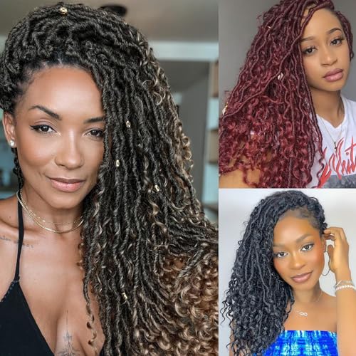 Ombre Burgundy Boho Faux Locs Crochet Hair for Black Women - 14 Inch - Saisifen Variation