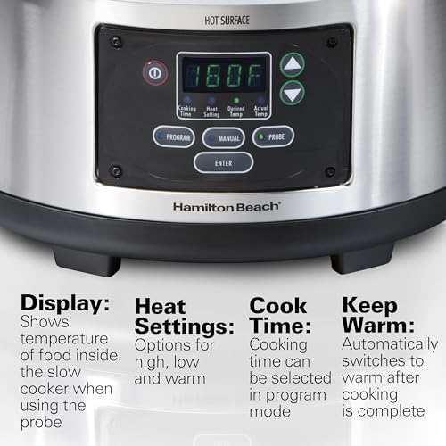 Hamilton Beach 6 Qt Set & Forget Programmable Slow Cooker - Stainless Steel
