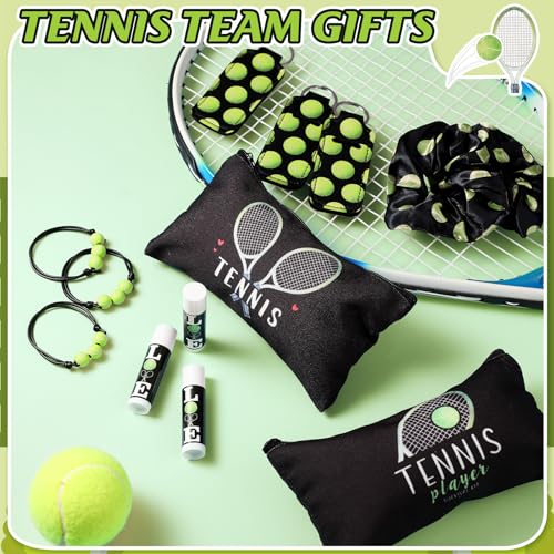 Tennis Party Favors Set with Scrunchies Bracelets Lipsticks & Keychains - Women Gifts