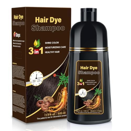 Chestnut Brown Hair Dye Shampoo for Gray Coverage - Easy Application