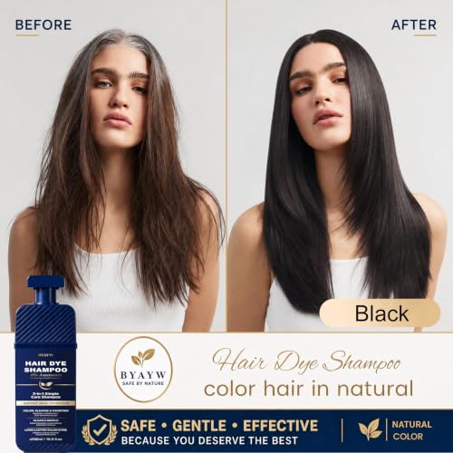 Black Hair Dye Shampoo 3-in-1 Instant Color for Gray Coverage - Variation of THIS listing