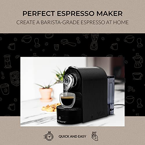 ChefWave Black Capsule Espresso Machine with 20 Bar Pump & Programmable Brew