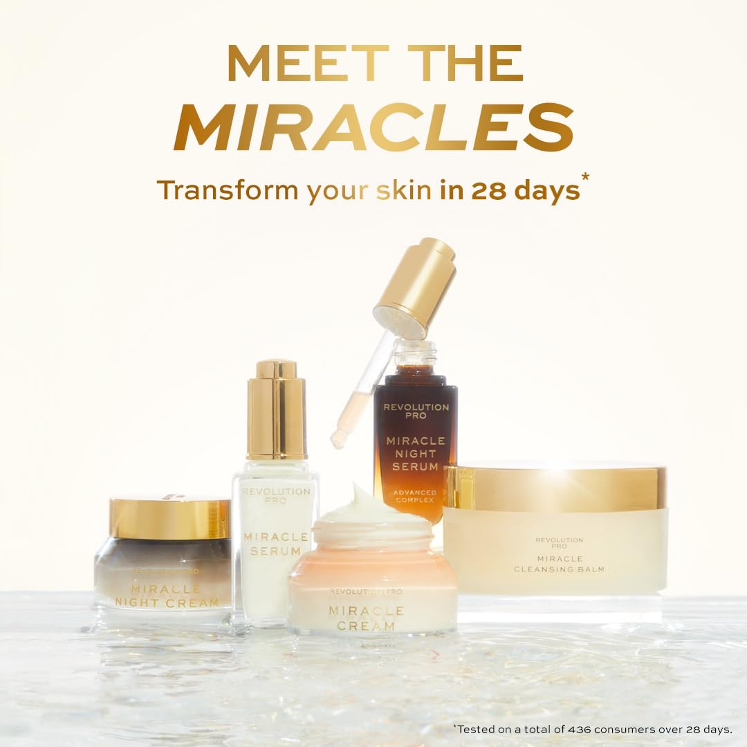 Revolution Pro Miracle Vegan Collagen Cleansing Balm, Hydrating & Nourishing Face Cleanser & Makeup Remover, Vegan & Cruelty-Free, 3.4 oz