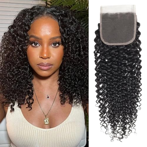 18 Inch Kinky Curly HD Lace Closure Human Hair Extensions - Pre Plucked & Baby Hair