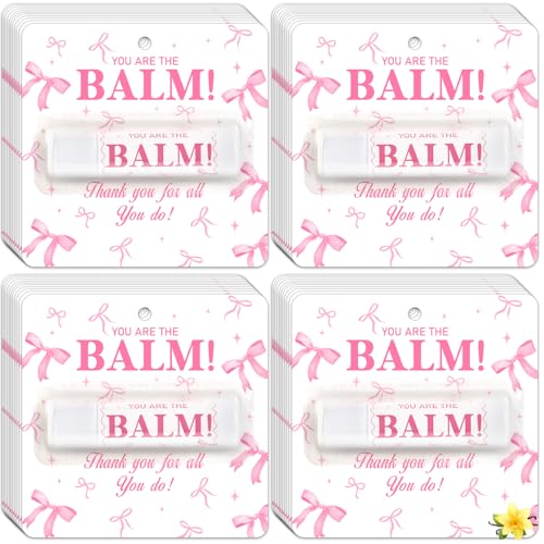 50 Pack Pink Bow Lip Balm Set - Moisturizing Lip Care Gifts for Women & Bridal Parties - Variation of THIS listing