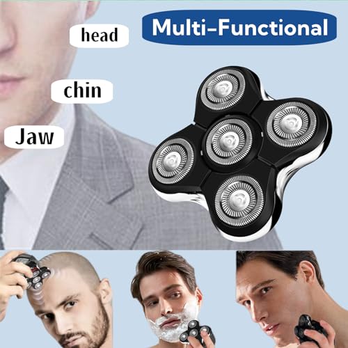 Gray Replacement Head for Remington Balder Pro XR7000 Shaver - Compatible with 5 Dual Track Blades