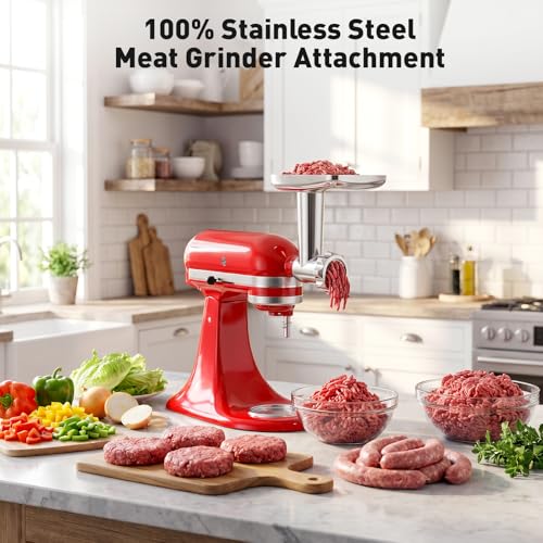 Cofun Stainless Steel Meat Grinder for KitchenAid Mixer - Silver