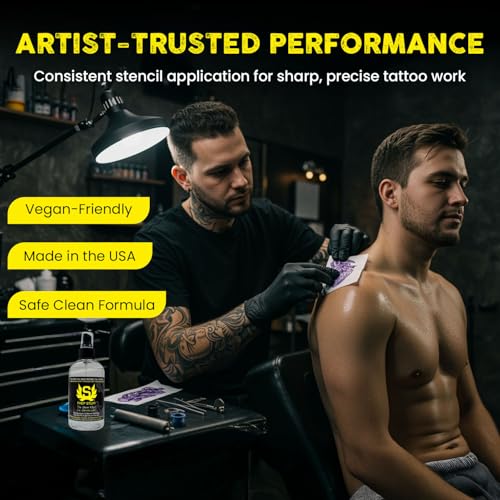 8oz Tattoo Stencil Prep Spray - Clear | Skin Cleanser & Remover for Artists