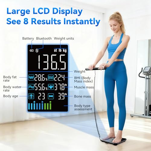 Lepulse Smart Body Scale Black with 8 Electrodes - Body Composition & Fat Analysis