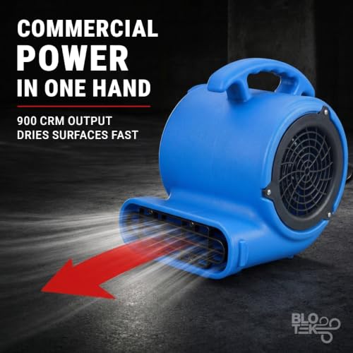 900 CFM Industrial Air Mover Fan for Carpet Drying Floor Cooling Heavy Duty
