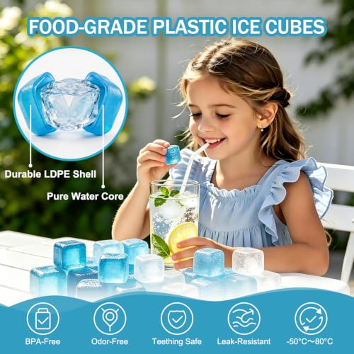 Reusable Ice Cubes for Cold Therapy & Drinks - Blue, 360 Pack
