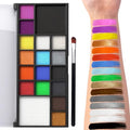 Face Painting Kit for Kids, 18 Colors Body Paint Set With Brushes, Body Makeup Kit for Makeup Parties, Halloween