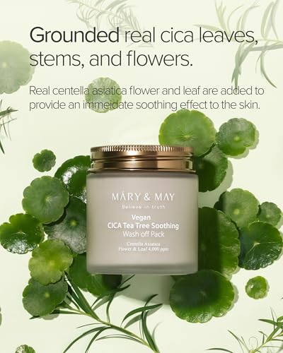 Mary&May Vegan Cica Tea Tree Clay Mask 4.23 oz - Calming & Clarifying
