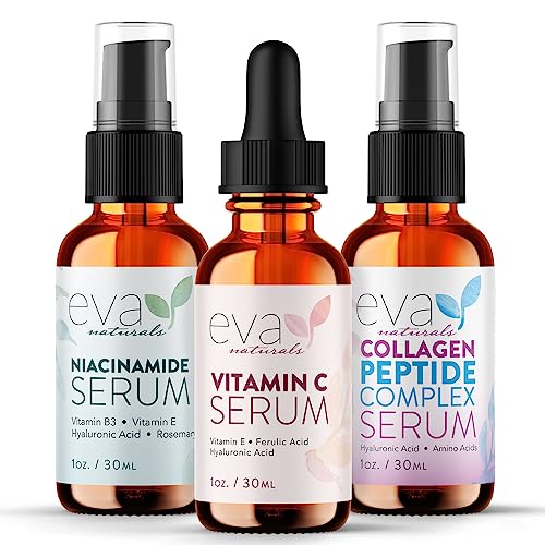 Eva Naturals Firm & Glow Serum Bundle – Vitamin C, Peptide & Niacinamide