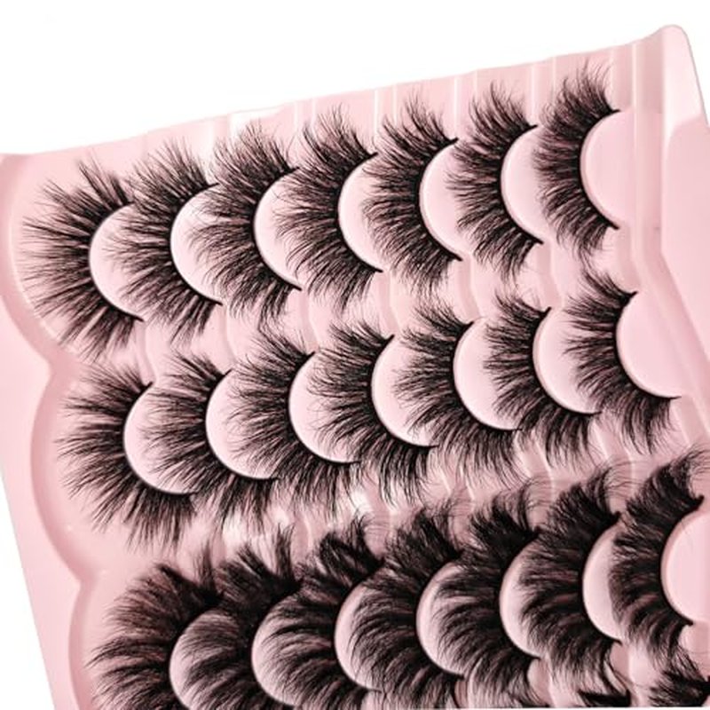 25mm Lashes Mink Fluffy Lashes Wispy C Curl Faux Mink 3D Strip Long Dramatic Eyelashes Pack (6930)