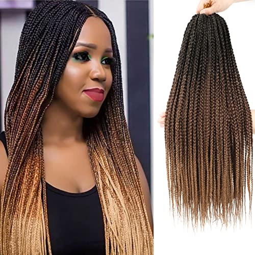Flagship 18 Inch Crochet Box Braids 8 Packs Ombre 1B/30/27 Synthetic Hair