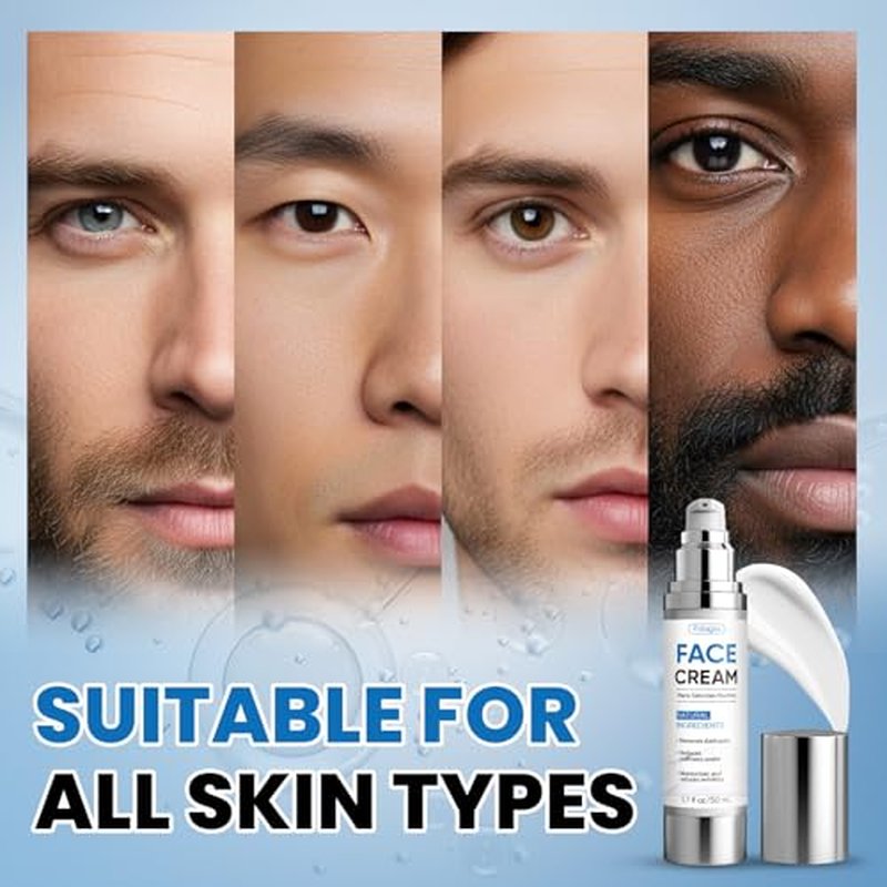 6-In-1 Mens Face Cream Anti-Aging Mens Anti Aging Face Cream & Wrinkle Moisturizer For Men with Hyaluronic Acid Niacinamide Para Hombre for Firming Dark Spot Correction Men Skin Care 2 Pack 1.7 Fl Oz