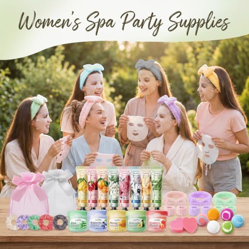 Dimore 130 Pcs Spa Party Supplies & Gifts Set for Girls & Women - Bulk Skincare & Favors