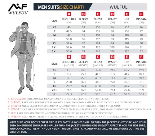 WULFUL Men's Medium Navy Slim Fit 3-Piece Suit Set for Party Wedding Business