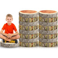 16 Pcs Tree Stump Floor Cushions - Decorative Round Wooden Stool Pillows for Kids & Home