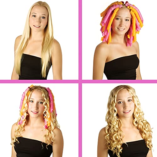 50 Pcs Heatless Spiral Hair Curlers Set - No Heat Long Hair Styling Tools