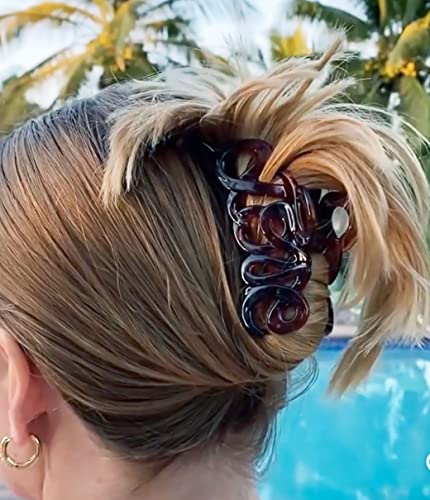 Brown Camila Paris CP1380 2-Pack 3.23-Inch French Hair Claw Clips for Women