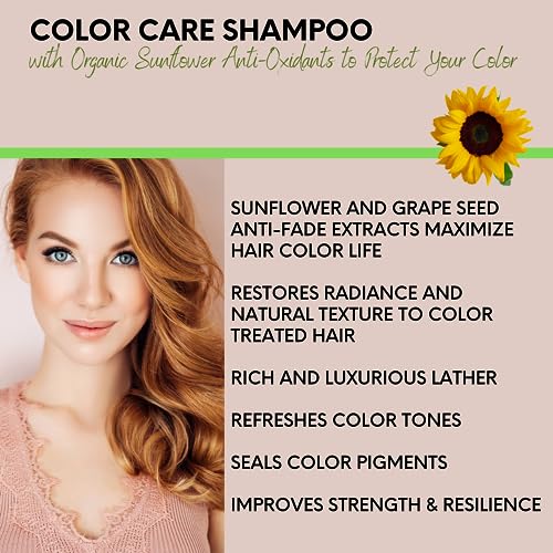 DermOrganic Color Care Sulfate-Free Cream Shampoo for Color-Treated Hair 17 fl oz