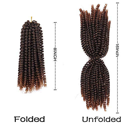 8 Inch Spring Twist Braiding Hair - T1B/30 Pack of 7 for Natural Style
