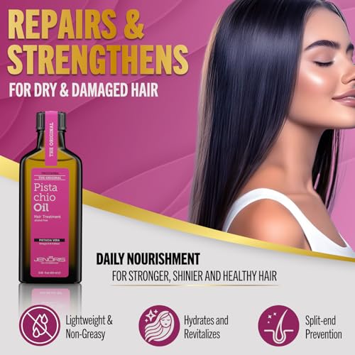 Jenoris Pistachio Oil Hair Serum 3.38 Fl Oz for Frizz & Damage Repair - Lightweight Hair Oil for Shine & Split-End Treatment - Variation of THIS listing