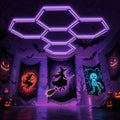 BRILLIHOOD 5-HEX UV Blacklight Fixture Pack - Hexagon LED Party Lights for Neon Glow, Halloween, Art