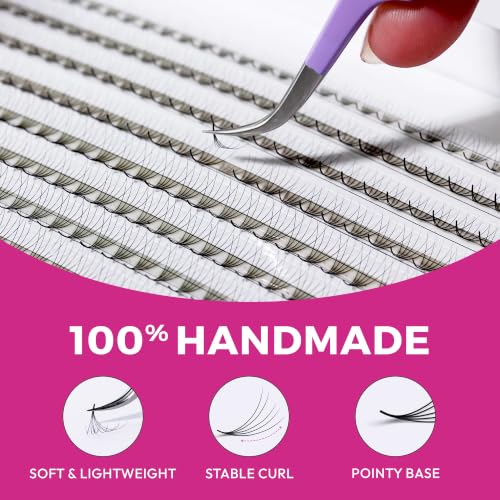 Eyesy Lash 1200 Easy Promade 5D Lash Fans Tray - 0.07 Curl CC Mixed Lengths 8-16mm