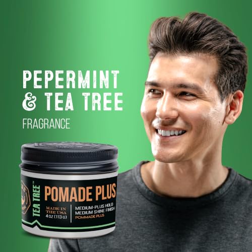 Men's Tea Tree Hair Pomade - Medium Plus Hold, Medium Shine, 4 oz