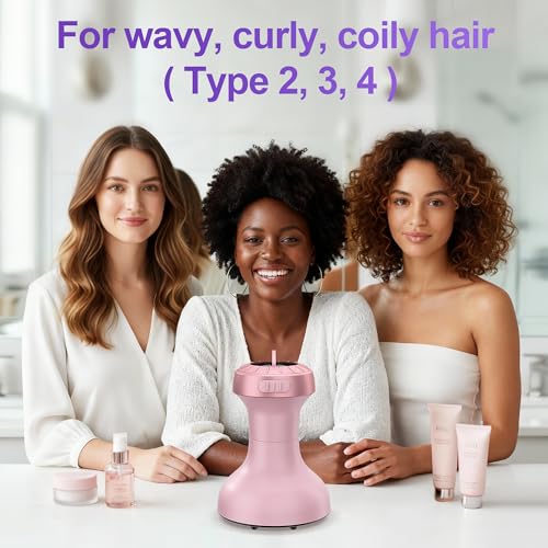 2-in-1 Hair Dryer with Diffuser for Curly Hair - 800W Pink