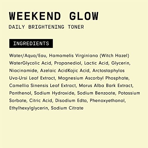 Versed Weekend Glow Daily Brightening AHA Liquid ? Gentle Exfoliating Toner with Vitamin C and Botanicals ? Helps Visibly Improve Skin Clarity and Tone (V1 Weekend Glow - 4 Fl Oz (Pack of 1))