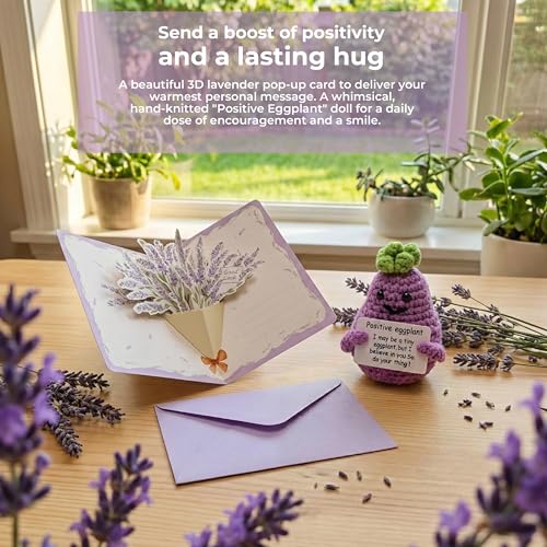 Birthday Gifts for Women - Lavender Spa Gift Basket for Birthday, Get Well Soon, Sympathy - Hug in a Box with Insulated Mug for Mom, Her, Friend, Sister, Wife - Purple & Grey