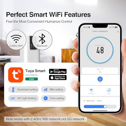 Honovos 8L Smart Humidifier for Large Rooms with App & Remote Control