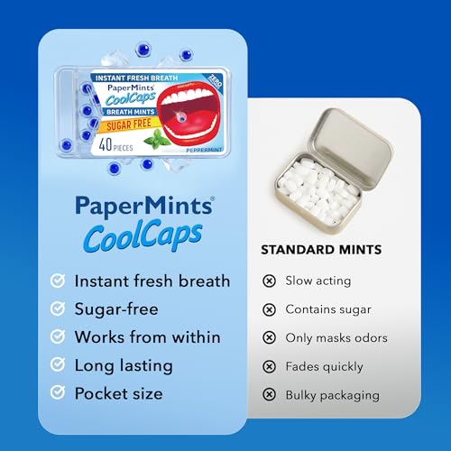 Breath Freshening Mints Sugar-Free Peppermint Capsules 4-Pack of 40 - Mint / 4 Boxes